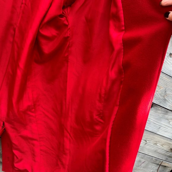 Chanel Women Cashmere/Silk Long Red Coat Coco Chanel Peacoat From France - Picture 11 of 14